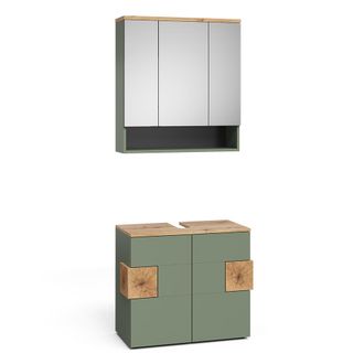 Vicco Conjunto De Muebles De Ba&ntilde;o Eden, Verde/artesano, 2 Partes, Vicco