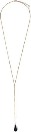 Toteme 18K gold-plated brass onyx drop necklace - Black