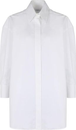 Givenchy Asymmetrisch overhemd in poplin - Dames - Overhemden - Wit - XS - Katoen - Overhemden