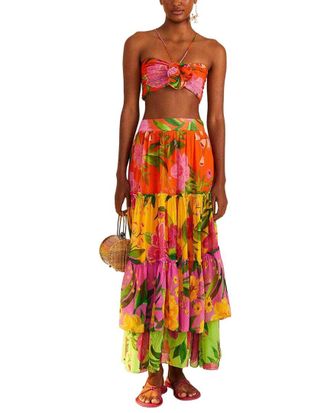 Farm Rio Farm Rio Romantic Garden Orange Crop Top