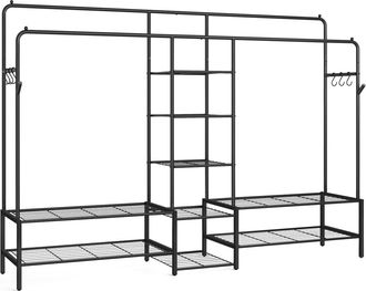 Songmics Perchero con 9 estantes de metal de color negro