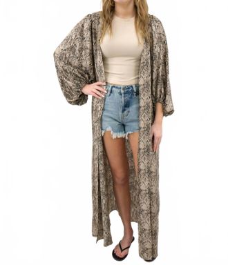 Adrienne Bubble Sleeve Duster In Snake