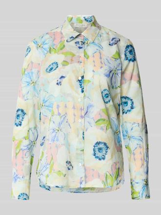 Christian Berg Regular Fit Hemdbluse mit floralem Allover-Print in Grass, Gr&ouml;&szlig;e 34