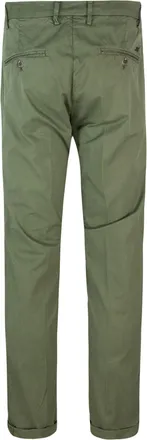 Mason's Mens Chino Trousers Slim-Fit Green Cotton Elastane