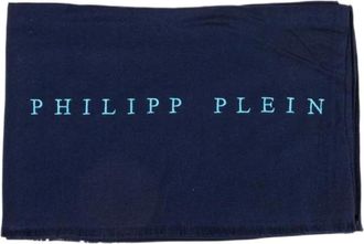 Philipp Plein Luxe Blauwe Viscose Sjaal - Heren - Sjaals - Blauw - ONE Size - Accessoires