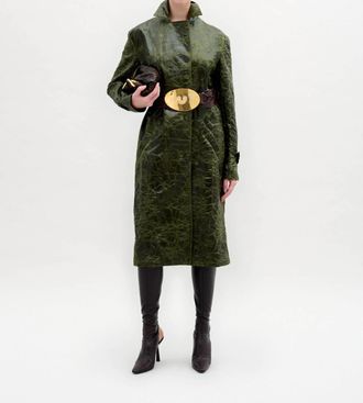 Silvia Tcherassi Nilo Trench Coat In Hunter Green