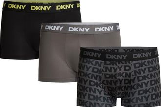 DKNY 3-Pack Ultralight Microfiber Mesh Trunks in Black Lime/Jet/Blackjet at Nordstrom, Size X-Large