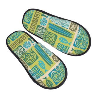 Generic Exotic Tiki Pattern 1 Women Men Slippers Fuzzy Shoes Breathable House Slippers For Outdoor Winter Bedroom M
