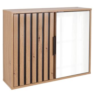 Tendance Armario Alto En Aglomerado Mdf 1 Puerta + 1 Puerta Espejo + 2 Estantes - Karma - Tendance