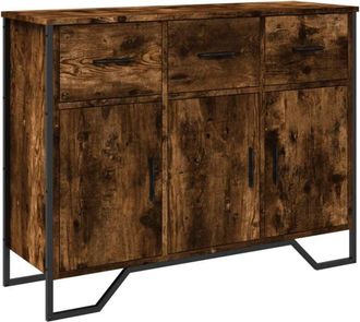 vidaXL Aparador madera de ingeniería roble ahumado 97x32,5x74,5 cm vidaXL