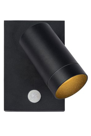 Lucide Foco de pared de aluminio 1xGU10, negro