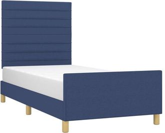 vidaXL Estructura De Cama Sin Colch&oacute;n Tela Azul 100x200 Cm Vidaxl