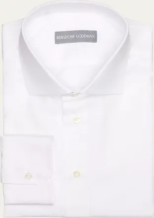 Bergdorf Goodman Mens Cotton Poplin Solid Dress Shirt