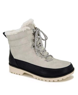 Jambu Alaska Boots Womens Stone White Faux Sherpa Waterproof Round Toe RHS5781