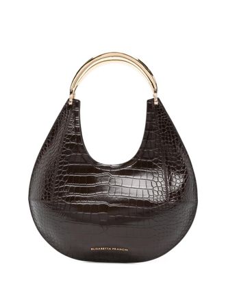 Elisabetta Franchi crocodile-effect tote bag - Brown