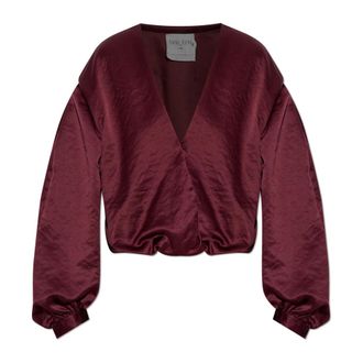 Forte_Forte Blouses, female, Red, Size: S Top with a V-neckline