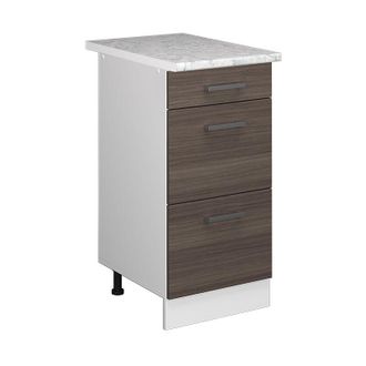 Vicco Mueble Bajo De Cocina R-line, Gris, 40 Cm Con Cajones Y Encimera