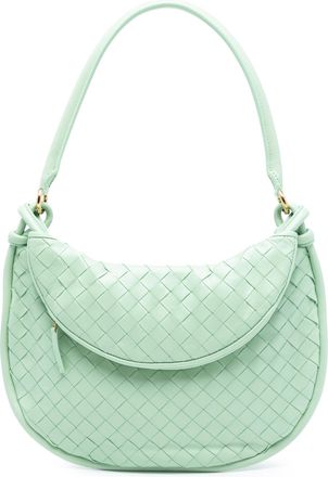 Bottega Veneta Pre-owned Womens Medium Nappa Intrecciato Gemelli Hobo - Turquoise Leather - One Size