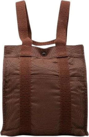 Herm&egrave;s Pre-owned Backpacks, female, Brown, Size: ONE SIZE Pre-owned Canvas Backpack
