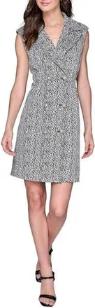 Karl Lagerfeld Abstract Jacquard Sheath Dress in Black/Soft White at Nordstrom Rack, Size 14