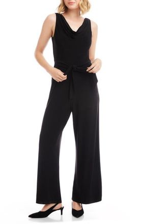 Karen Kane Camila Cowl Neck Travel Jersey Jumpsuit in Black at Nordstrom, Size X-Small