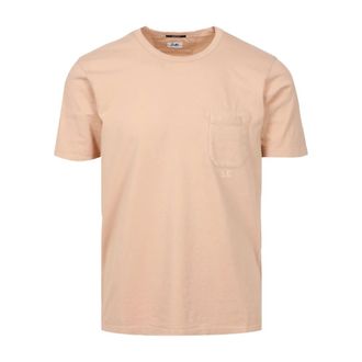 C.P. Company T-Shirts, male, White, Size: 2XL White Cotton Crew Neck Pocket T-shirt