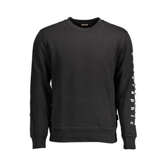 Napapijri Heren, Sweatshirts & Hoodies, Zwart, Maat: 2XL Katoen