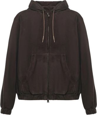 Giuliano Galiano Zip-throughs - Heren - Vesten met rits - Bruin - XL - Su&egrave;de - Hoodies & sweatvesten
