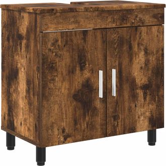 vidaXL Unidad De Tocador De Ba&ntilde;o Roble Ahumado 60 X 35 X 60 Cm Vidaxl