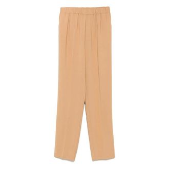 Forte_Forte Broeken, Dames, Bruin, S, Essential Stretch Cady Crepe Broek