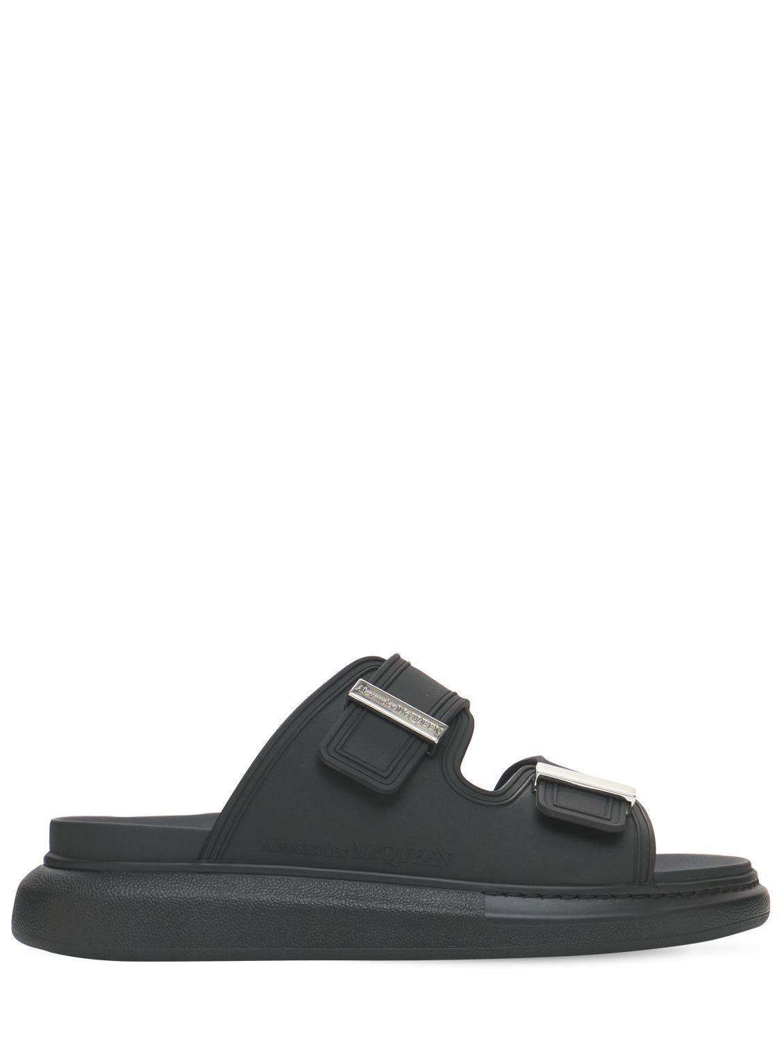 サンダル・ミュール alexander mcqueen Black leather Wave slippers Alexander McQueen Sandals − Sale: up to −47% | Stylight
