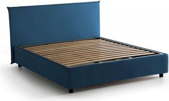 Dmora Dmora - Talamo Italia - Letto matrimoniale Ashlee, Letto contenitore con rivestimento in tessuto, 100% Made in Italy, Apertura frontale, adatto per