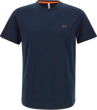 Sun 68 logo-embroidered T-shirt - men - Cotton/Elastane - S - Blue