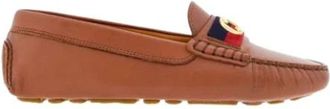 Carolina Herrera Initials Insignia leren loafers - Dames - Loafers - Bruin - 37 EU - Leer - Schoenen