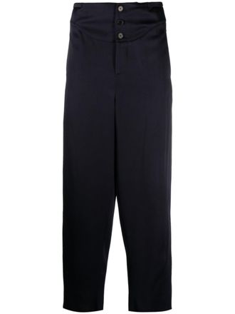 Saint Laurent silk tailored trousers - Blue
