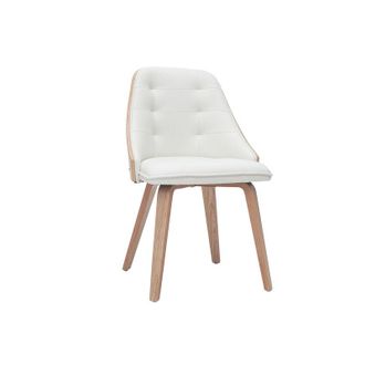 Miliboo Silla Blanca Y Madera Clara Fluffy