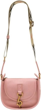 Burberry Cross Body Bags, female, Pink, Size: ONE SIZE Mini B Clip Messenger Bag
