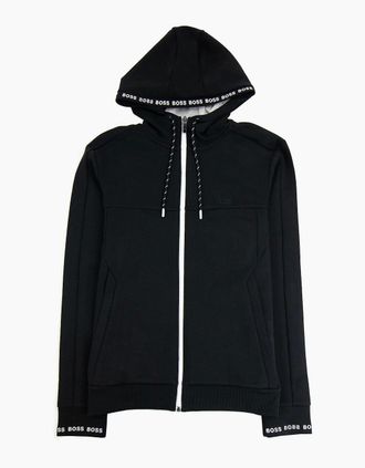 HUGO BOSS Mens Hugo Boss Saggy 1 Zip Up Sweatshirt Black 001 - Size: 40