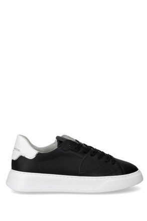 Philippe Model Temple Black White Trim Leather Sneakers