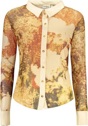 Desigual Camisa Atenas de Manga Larga - Blouses & Shirts - Mujer - Beige - XL