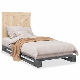Berkfield Home Bed Frame without Mattress Grey 90x200 cm Solid Wood Pine