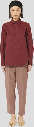 Tara Jarmon Clarisse Poplin Shirt In Bordeaux