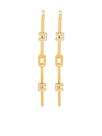 Elisabetta Franchi chain-link crystal-embellished earrings - Gold
