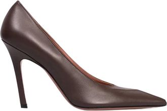 Amina Muaddi Christine Pump 100 - Dames - Pumps - Bruin - 36 1/2 EU - Leer - Schoenen