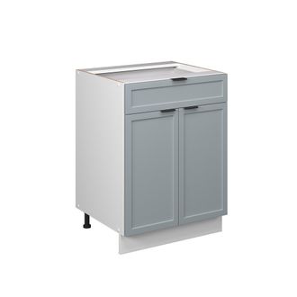 Vicco Mueble Bajo Para Fregadero/placa Fame-line, Azul Claro-gris, 60 Cm Con Caj&oacute;n, Et Antracita, Vicco