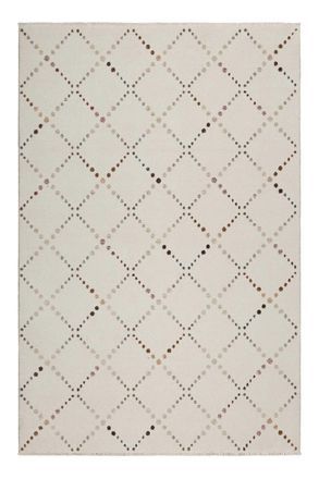 Esprit Alfombra de terciopelo ras con relieve, marr&oacute;n fondo beige 160x225