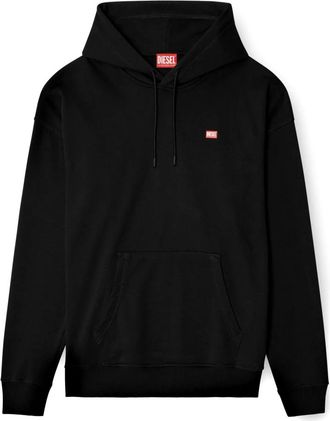 Diesel Zwarte katoenen hoodie met normale pasvorm - Heren - Hoodies - Zwart - L - Katoen - Hoodies & sweatvesten