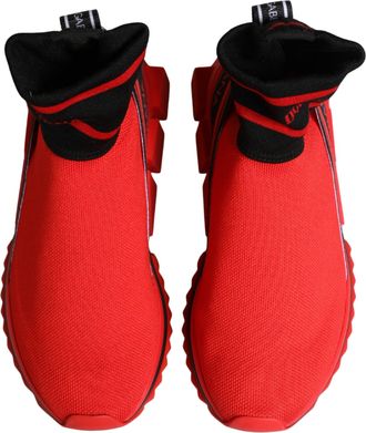 Dolce & Gabbana Womens Red Black Sorrento Socks Sneakers Shoes And