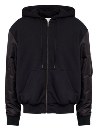 Maison Margiela Black Drawstring Hood Cotton Casual Jacket