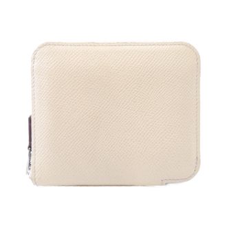Herm&egrave;s Silkin White Epsom Leather Silk Wallet (Bi-Fold) (Pre-Owned)